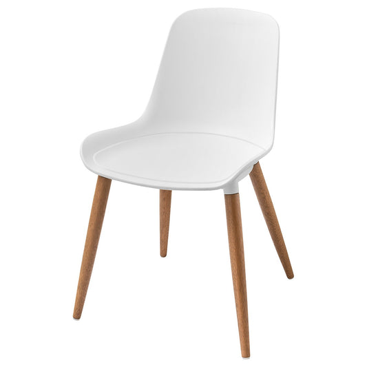 GRÖNSTA chair, in/outdoor white/light brown/wood, 54x79x48 cm
