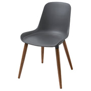 GRÖNSTA chair, in/outdoor grey/dark brown/wood, 54x79x48 cm