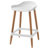 GRÖNSTA bar stool, counter height white/light brown/wood in/outdoor, 64 cm