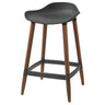 GRÖNSTA bar stool, counter height grey/dark brown/wood in/outdoor, 64 cm