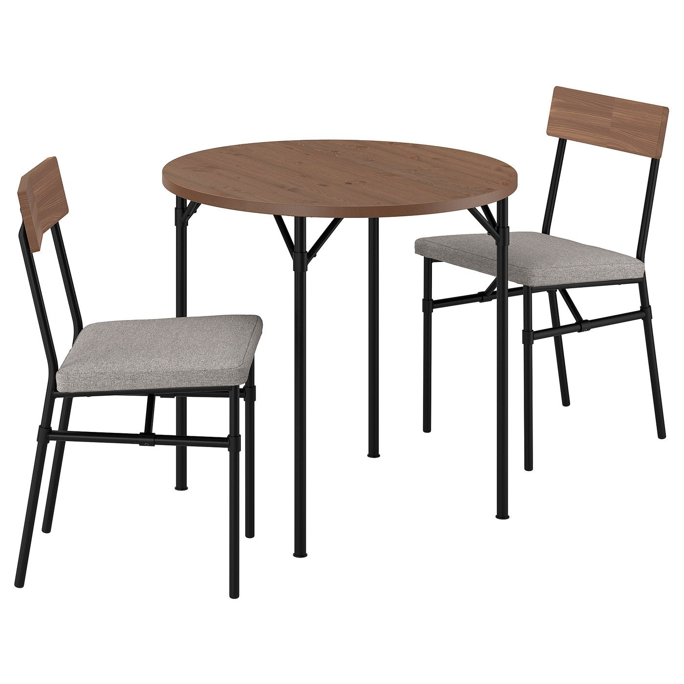 GRÖTÅN / GRÖTÅN table and 2 chairs, pine brown stained/Tibbleby dark beige, 80 cm