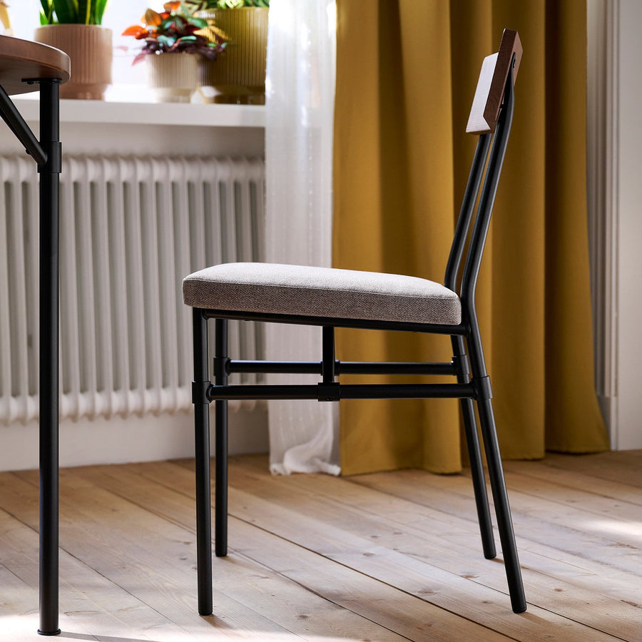 GRÖTÅN / GRÖTÅN table and 2 chairs, pine brown stained/Tibbleby dark beige, 80 cm