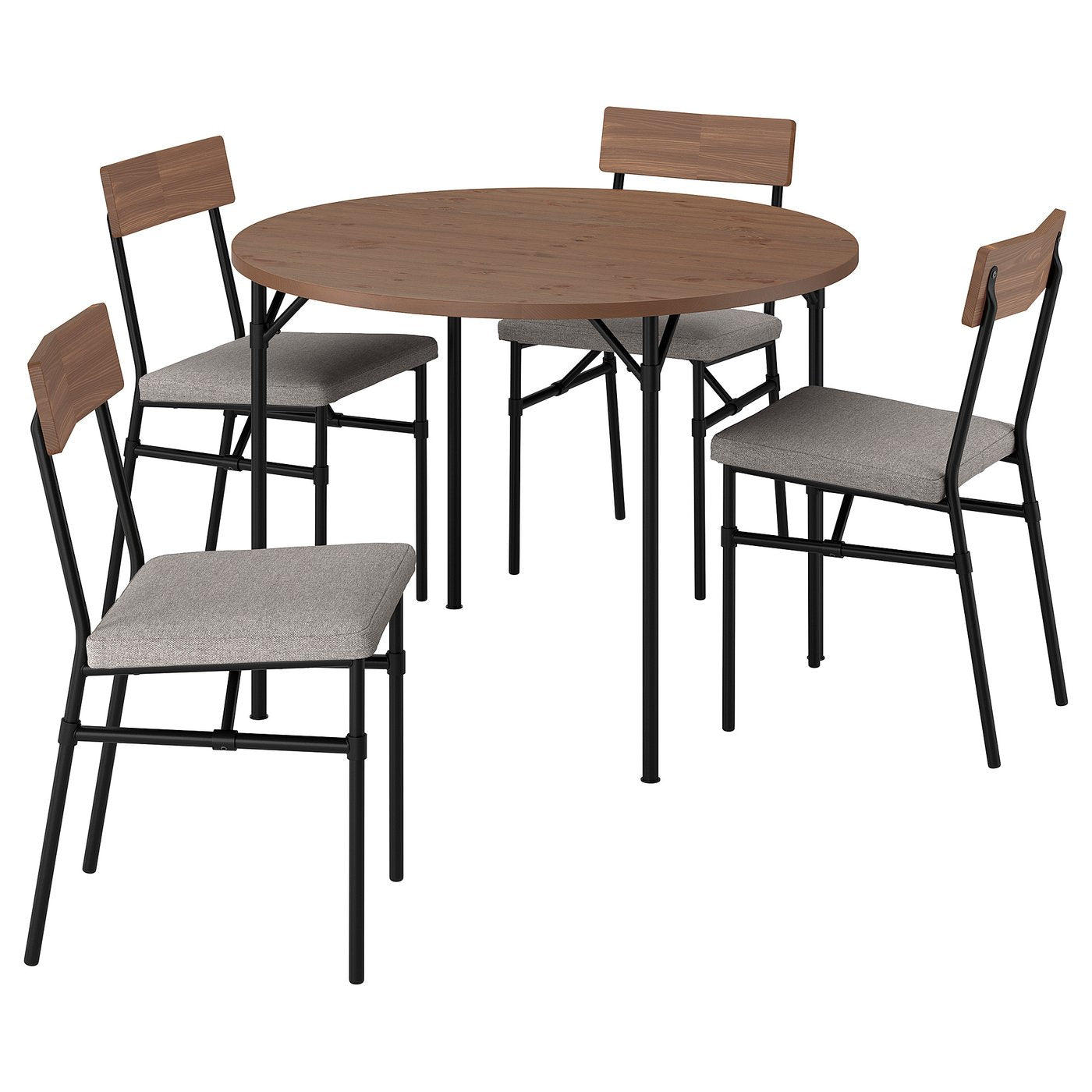 GRÖTÅN / GRÖTÅN table and 4 chairs, pine brown stained/Tibbleby dark beige, 105 cm