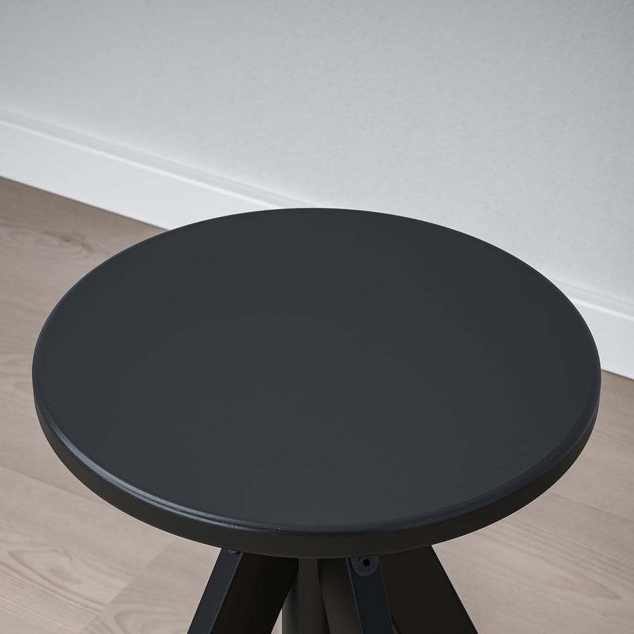 GRÖTÅN / RUDSTORP table and 4 stools, pine brown stained/black, 105 cm