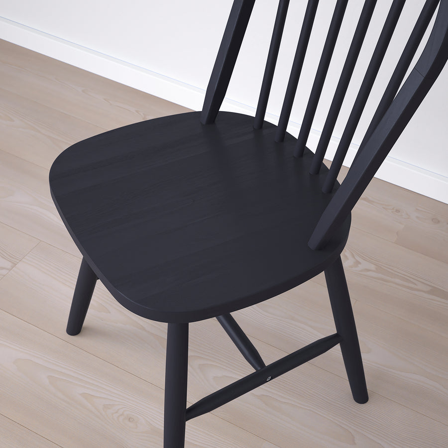 GRÖTÅN / SKOGSTA table and 4 chairs, pine brown stained/black, 105 cm