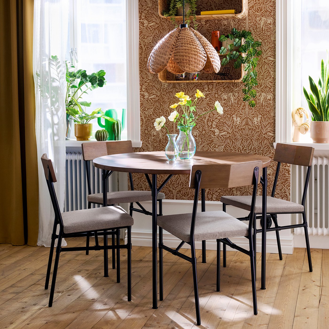 GRÖTÅN table, pine/brown stained, 80 cm