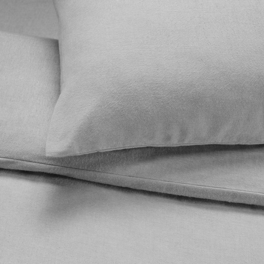 GROVSNÄRJA duvet cover and 2 pillowcases, grey mélange, 240x220/50x80 cm