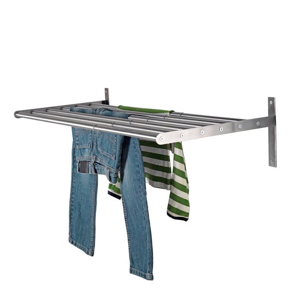 GRUNDTAL drying rack, wall, stainless steel, 67-120 cm