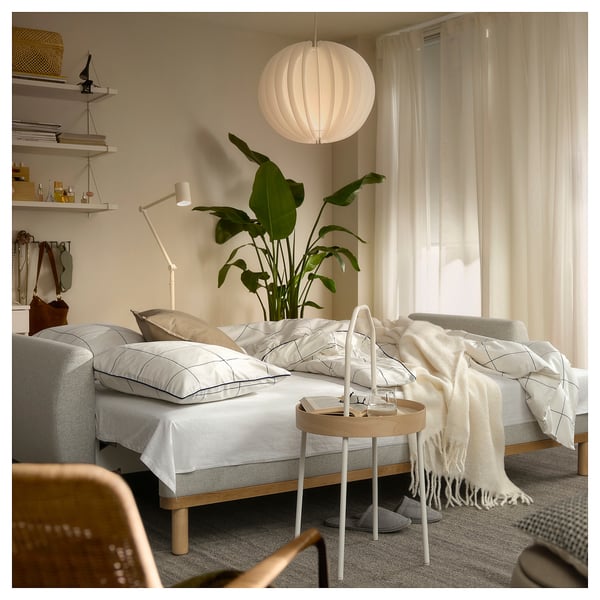 GRUNNARP 3-seat sofa-bed, Gunnared beige, 232x80x89 cm