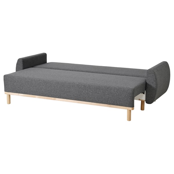 GRUNNARP 3-seat sofa-bed, Gunnared medium grey, 232x80x89 cm