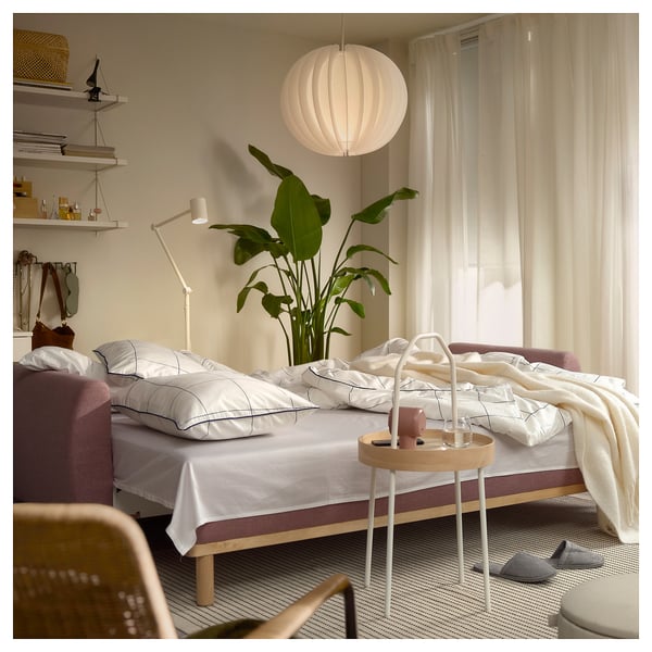 GRUNNARP 3-seat sofa-bed, Gunnared light brown-pink, 232x80x89 cm