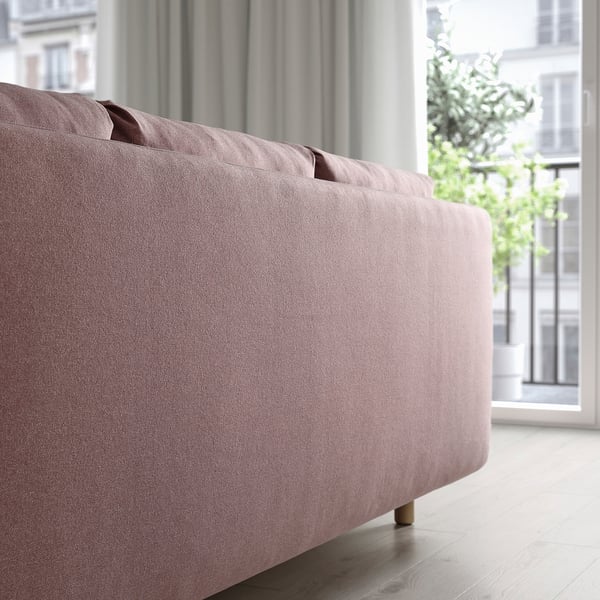 GRUNNARP 3-seat sofa-bed, Gunnared light brown-pink, 232x80x89 cm