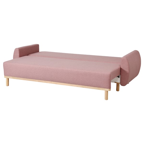 GRUNNARP 3-seat sofa-bed, Gunnared light brown-pink, 232x80x89 cm