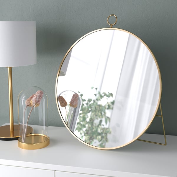 GRYTÅS mirror, gold-colour, 40 cm