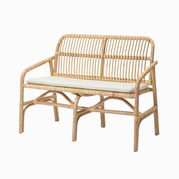 GRYTTOM cushion, Gransel natural, 102x42 cm