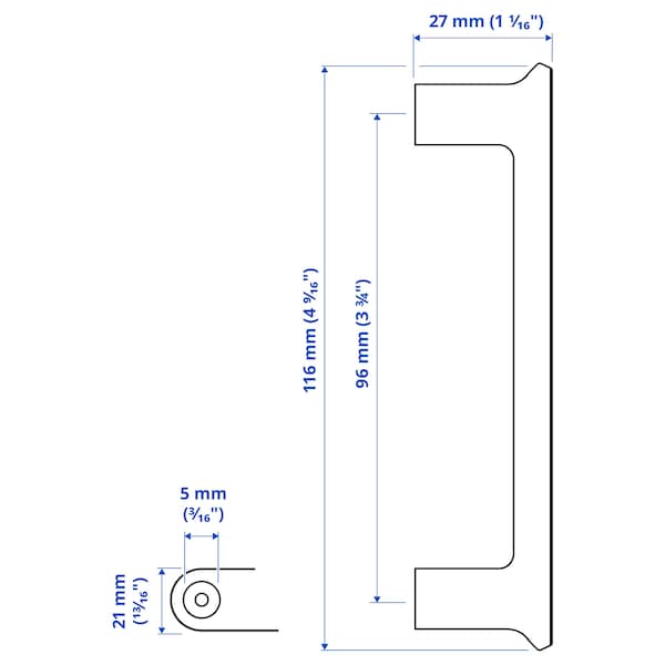 Ikea GUBBARP - Handle, white, 116 mm