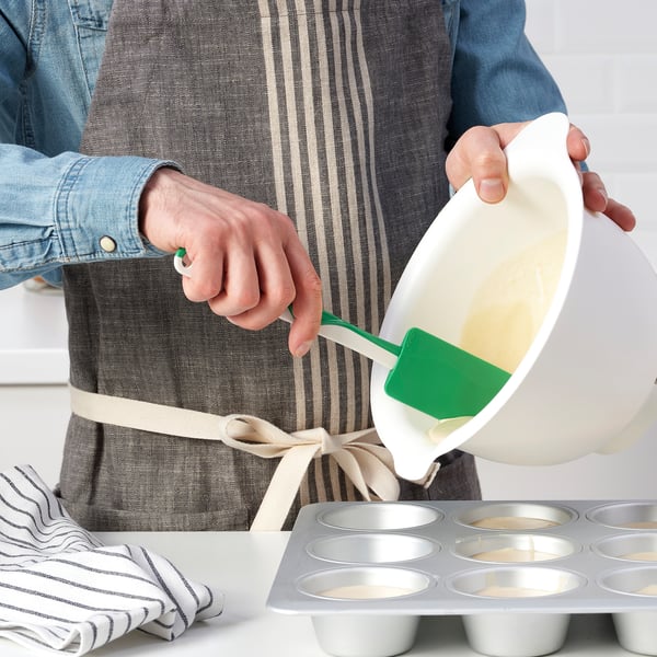 GUBBRÖRA rubber spatula, green/white