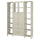 GULDDRAGARE storage combination, beige/clear glass with 3 drawers, 162x37x216 cm