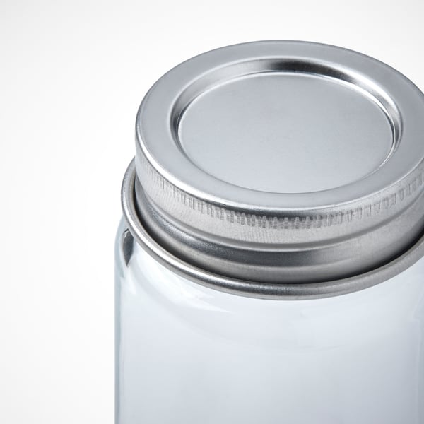 GULDFISK spice jar, clear glass/stainless steel, 6 cl