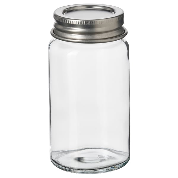 GULDFISK spice jar, clear glass/stainless steel, 6 cl