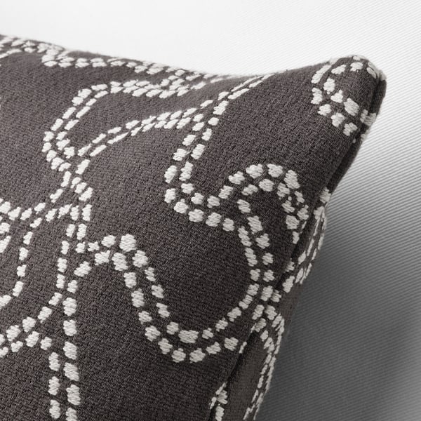 GULDFLY cushion cover, anthracite/off-white, 50x50 cm