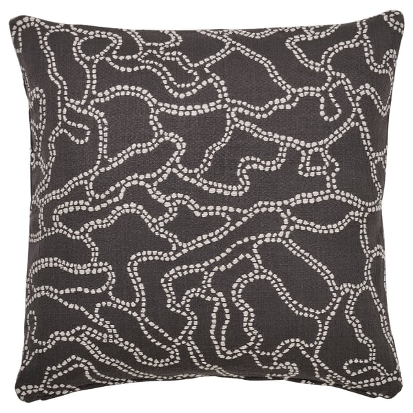 GULDFLY - GULDFLY Cushion cover, anthracite/off-white, 50x50 cm