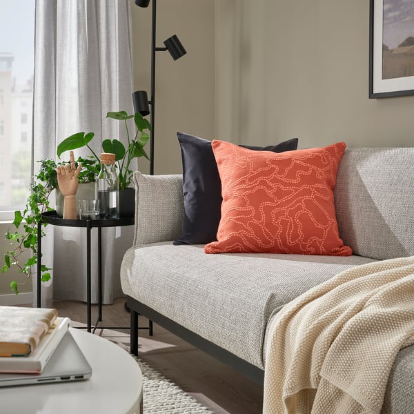 GULDFLY - GULDFLY Cushion cover, orange-red/orange, 50x50 cm