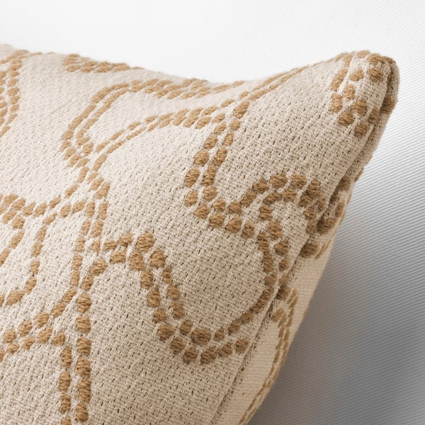 GULDFLY - GULDFLY Cushion cover, off-white/yellow-beige, 50x50 cm