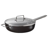 GULDÖRING sauté pan with lid, non-stick coating glass/black-grey, 28 cm