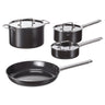GULDÖRING 7-piece cookware set, non-stick coating stainless steel/black-grey