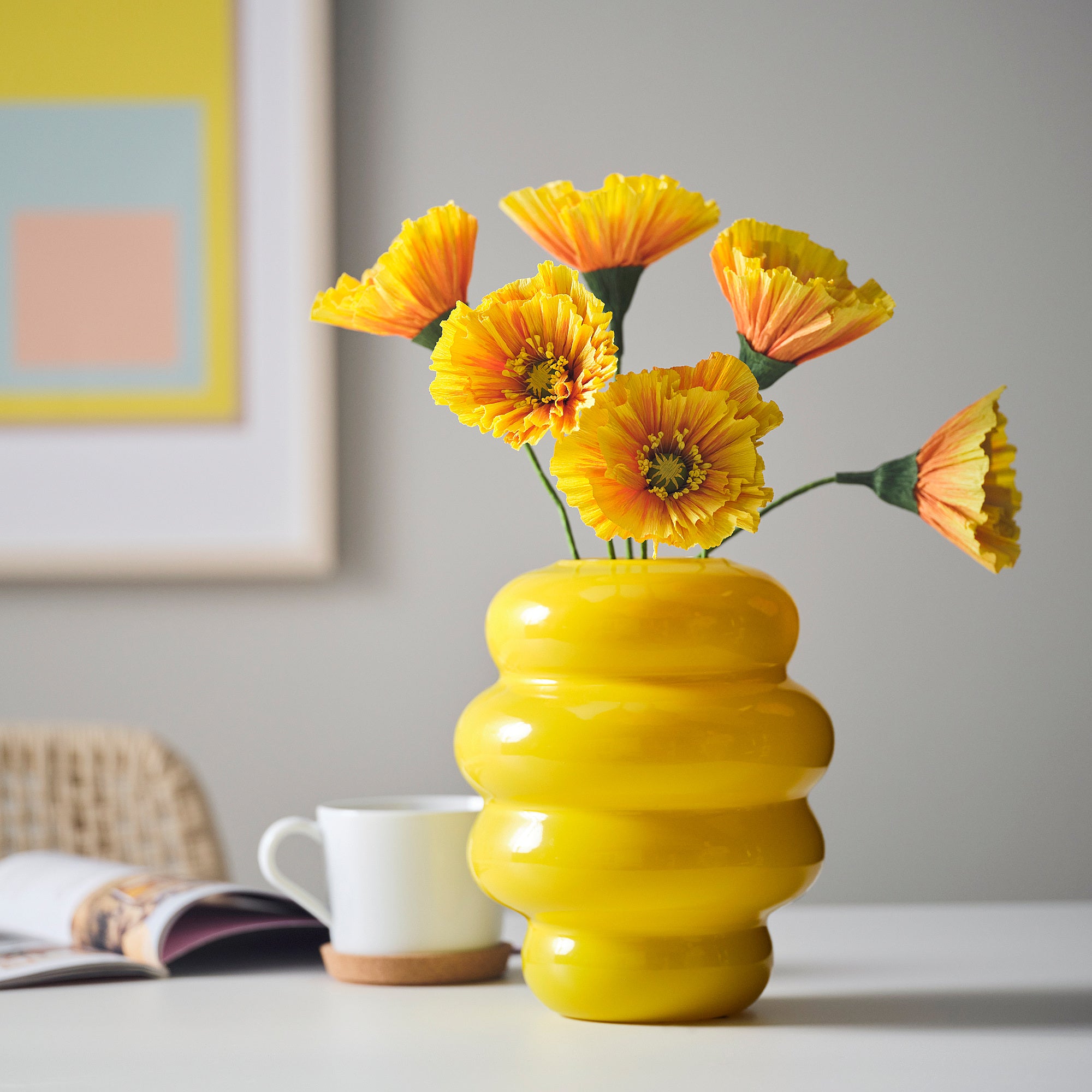 GULDSPETT artificial flower, paper/Poppy orange, 40 cm