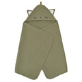 GULDVÄVARE baby towel with hood, green, 60x125 cm