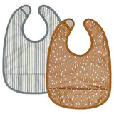 GULDVÄVARE bib, dark yellow/white, 38.5x27.5 cm, 2 pack