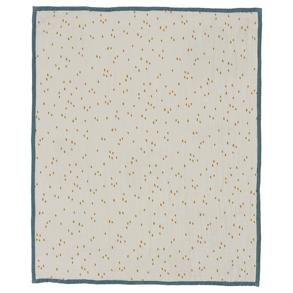 GULDVÄVARE blanket, blue/white dotted, 80x100 cm