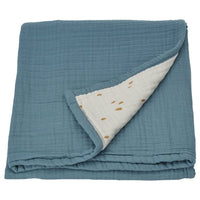 GULDVÄVARE blanket, blue/white dotted, 80x100 cm