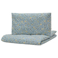 GULDVÄVARE duvet cover 1 pillowcase for cot, blue/white floral pattern, 110x125/35x55 cm