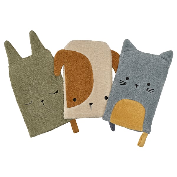 GULDVÄVARE washing mitt, 14x22 cm, 3 pack