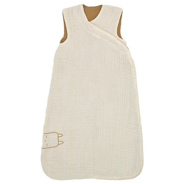 GULDVÄVARE sleep bag, beige/dark yellow, 0-6 months