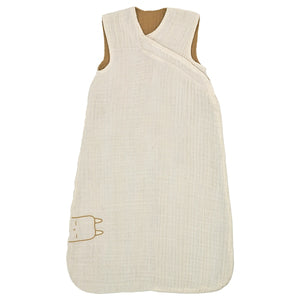 GULDVÄVARE sleep bag, beige/dark yellow, 0-6 months