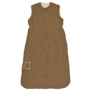 GULDVÄVARE sleep bag, dark yellow/beige, 6-18 months
