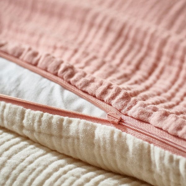 Ikea GULDVÄVARE - Cot linen set, 3 pieces, pale pink/beige,60x120 cm