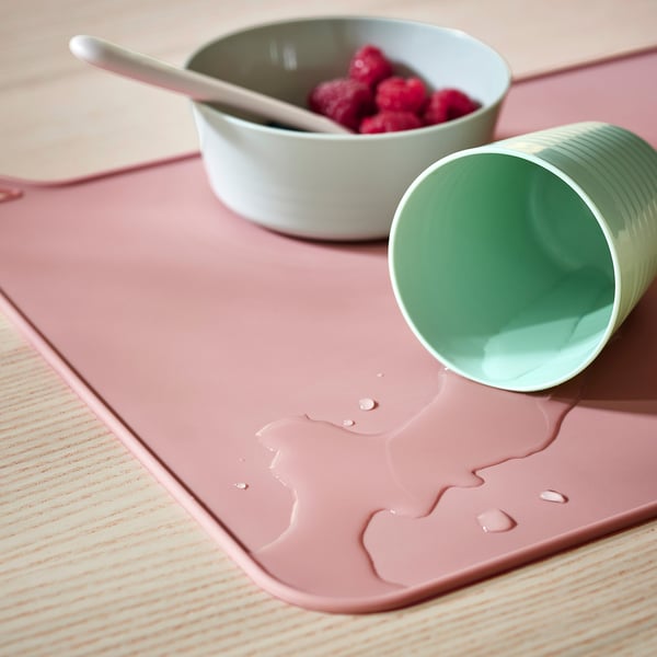 GULDVÄVARE place mat, pale pink, 30x40 cm