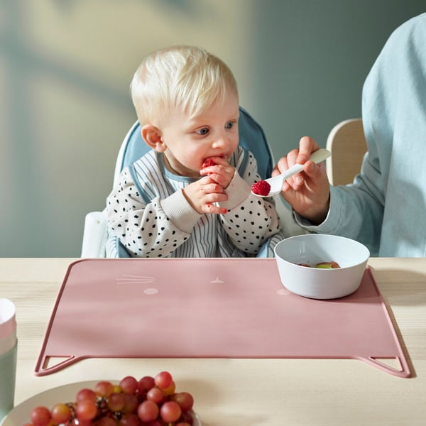 GULDVÄVARE place mat, pale pink, 30x40 cm