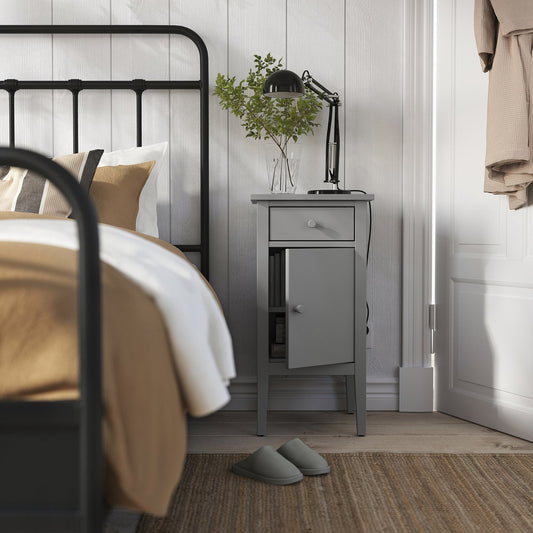 GULLABERG bedside table, with 1 drawer with door/grey, 38x40x75 cm