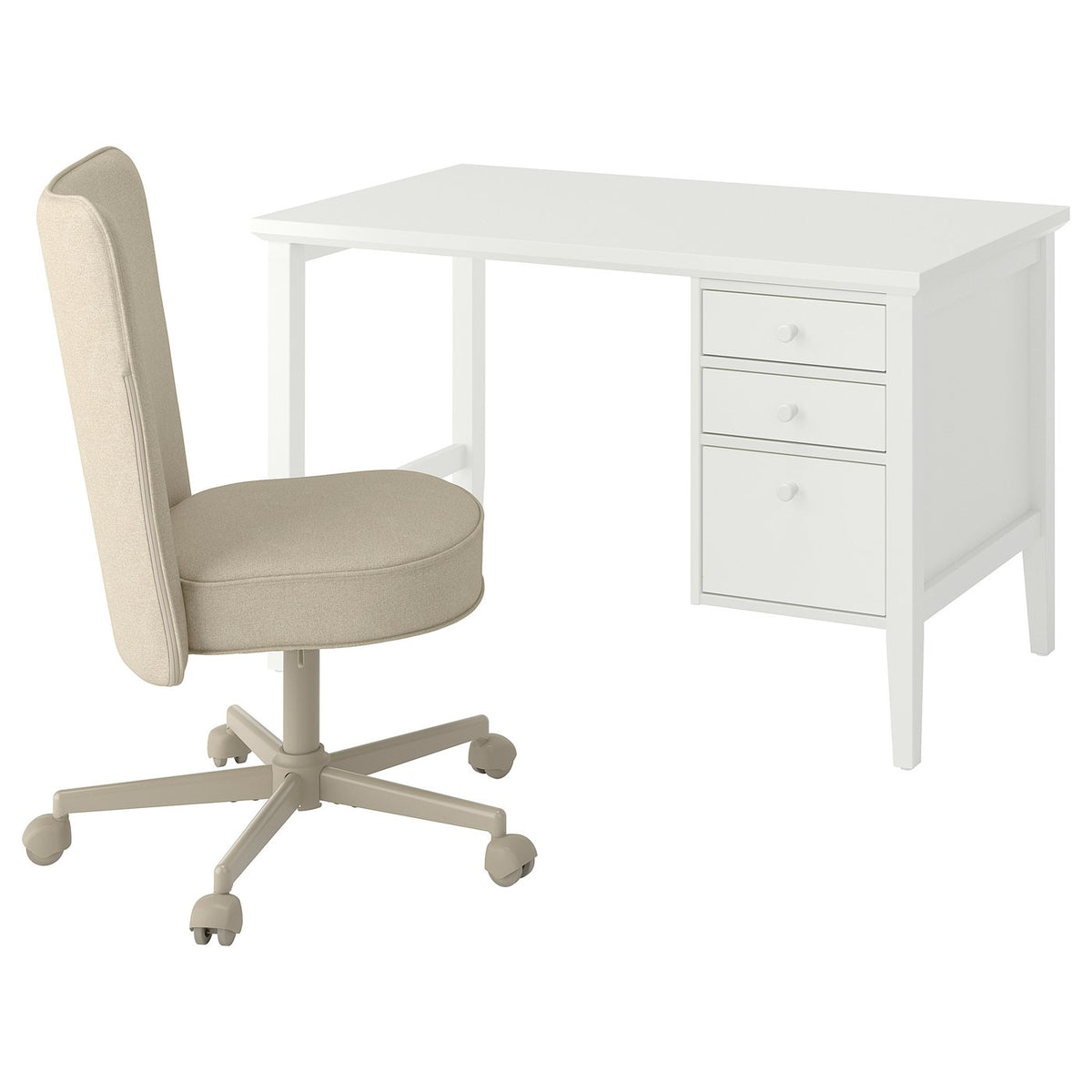 GULLABERG / BRYTNING desk and chair, white/beige, 120x65 cm