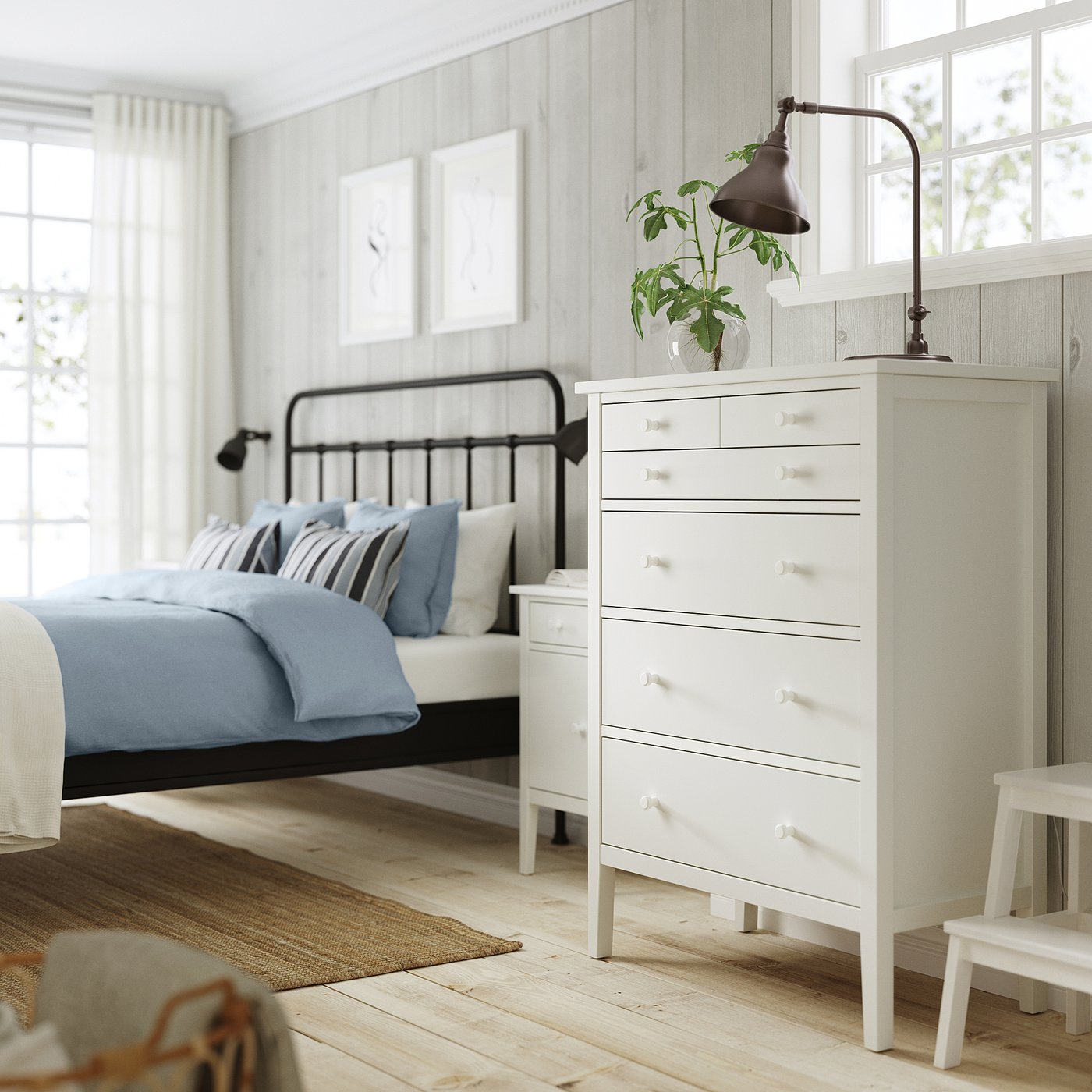 GULLABERG chest of 6 drawers, white, 89x48x122 cm