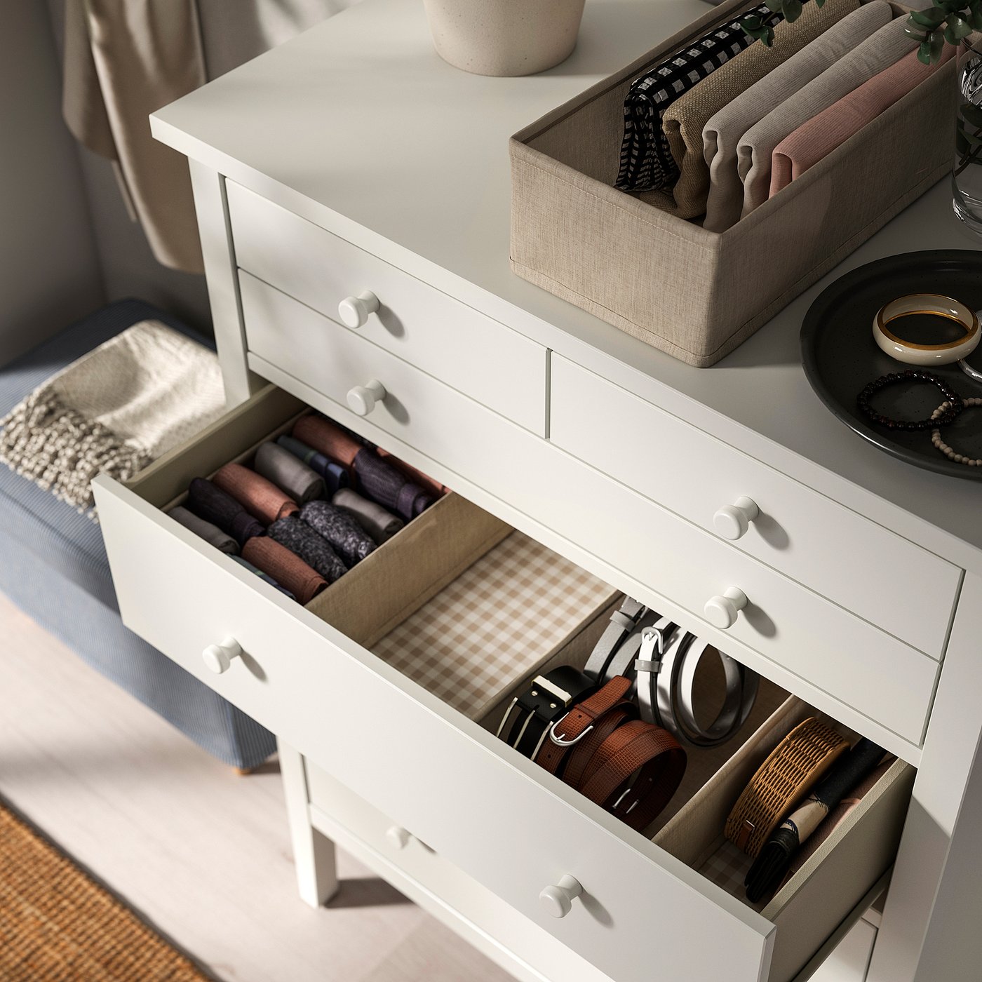 GULLABERG chest of 6 drawers, white, 89x48x122 cm