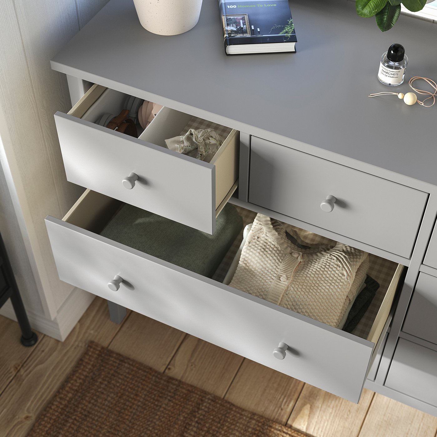 GULLABERG chest of 8 drawers, grey, 168x48x100 cm