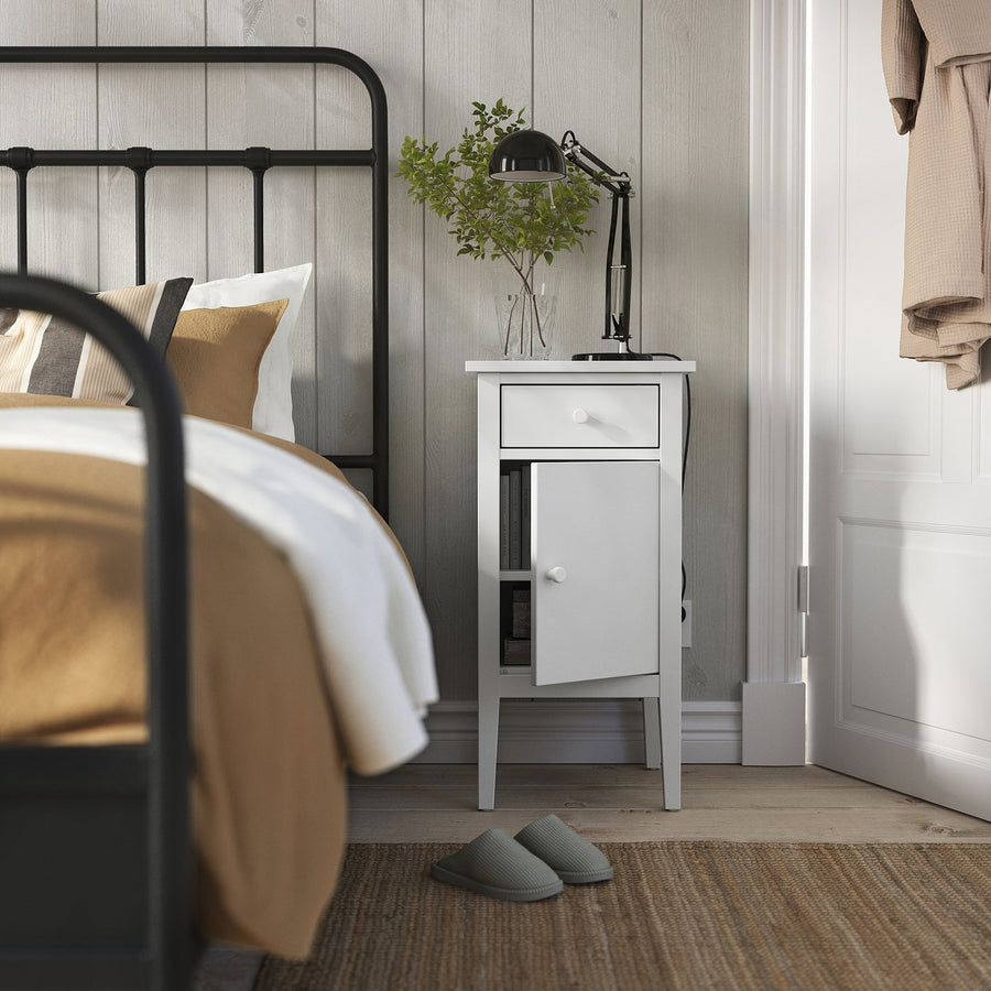 GULLABERG bedside table, with 1 drawer with door/white, 38x40x75 cm