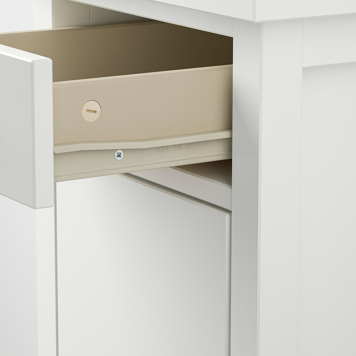 GULLABERG bedside table, with 1 drawer with door/white, 38x40x75 cm